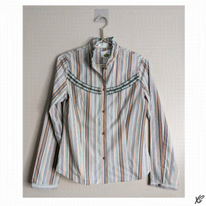 iMiix ruffle button front blouse